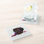 king Charles spaniel and roses sweet  Glasuntersetzer (Schrägansicht)