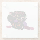 king Charles spaniel and roses sweet  Glasuntersetzer (Rückseite)