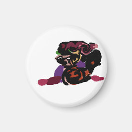 king Charles spaniel and roses sweet  Magnet