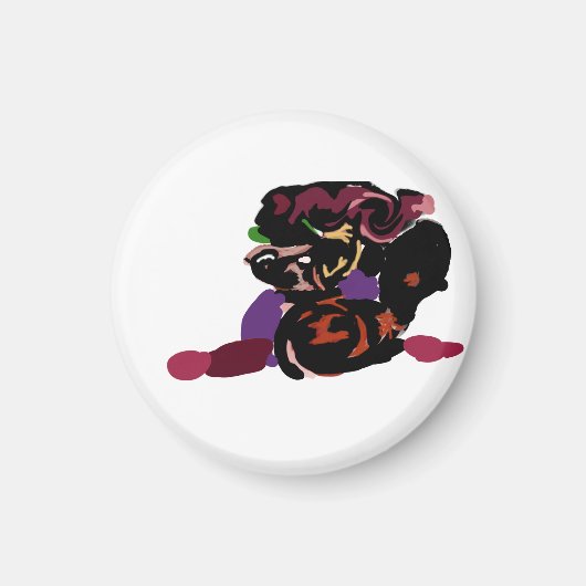 king Charles spaniel and roses sweet  Magnet (Vorne)