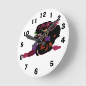 king Charles spaniel and roses sweet  Runde Wanduhr (Winkel)