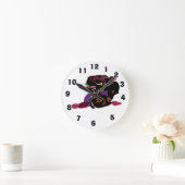 king Charles spaniel and roses sweet  Runde Wanduhr (Zuhause)