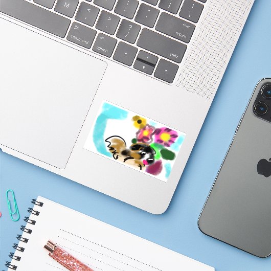 King charles spaniel  aufkleber (Laptop mit iPhone)