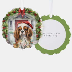 King Charles Spaniel Dog Front Tür Weihnachten Ornament Karte