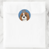 King Charles Spaniel Dog Illustration Runder Aufkleber (Tasche)