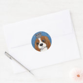 King Charles Spaniel Dog Illustration Runder Aufkleber (Umschlag)
