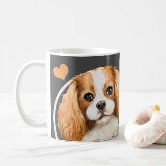 King Charles Spaniel Dog jeden Snack, den Sie mach Kaffeetasse (Mit Donut)