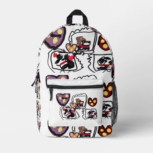 King Charles Spaniel hearts  Bedruckter Rucksack (Vorderseite)