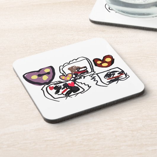 King Charles Spaniel hearts  Getränkeuntersetzer (Linke Seite)