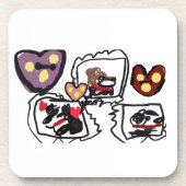 King Charles Spaniel hearts  Getränkeuntersetzer (Vorderseite)