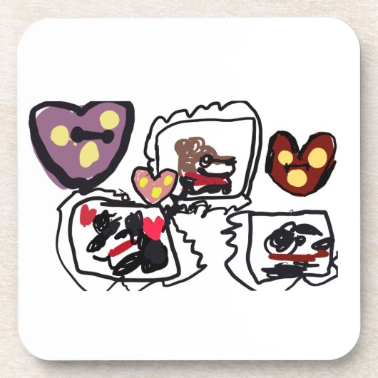 King Charles Spaniel hearts Getränkeuntersetzer (Vorderseite)