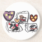King Charles Spaniel hearts  Getränkeuntersetzer (Vorne)