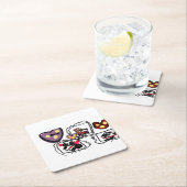 King Charles Spaniel hearts Rechteckiger Pappuntersetzer (Vor Ort)