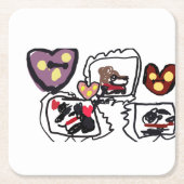 King Charles Spaniel hearts Rechteckiger Pappuntersetzer (Vorderseite)