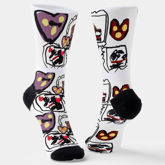 King Charles Spaniel hearts  Socken (Gewinkelt)
