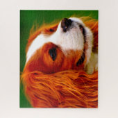 King Charles Spaniel Hund. Puzzle (Vertikal)