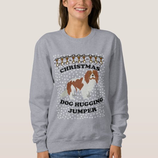 King Charles Spaniel Hund Weihnachtsgeburt Sweatshirt (Vorderseite)