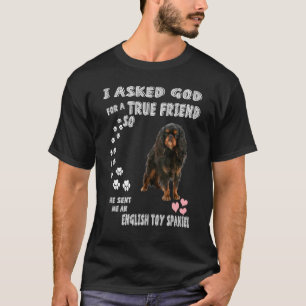 King Charles Spaniel Hundemama Vater Druck Englisc T-Shirt