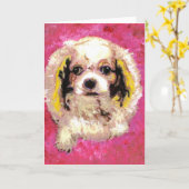 King Charles Spaniel Karte (Gelbe Blume)