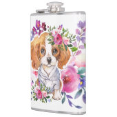 King Charles Spaniel mit Blume Klassische Tasse Flachmann (Links)