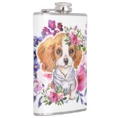 King Charles Spaniel mit Blume Klassische Tasse Flachmann (Rechts)