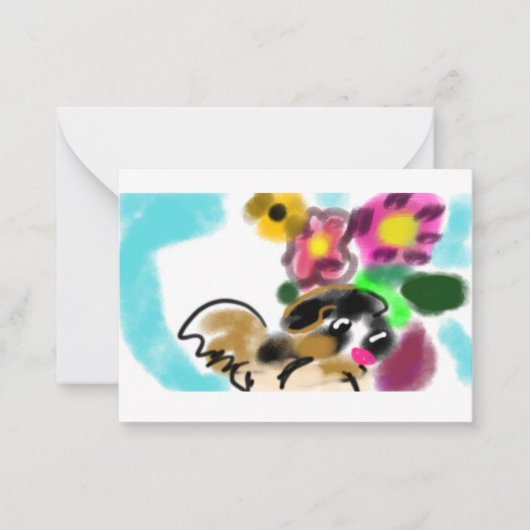 King charles spaniel  mitteilungskarte (Vorderseite)