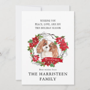 King Charles Spaniel Poinsettia Weihnachten