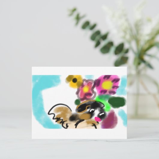 King charles spaniel  postkarte (Stehend Vorderseite)