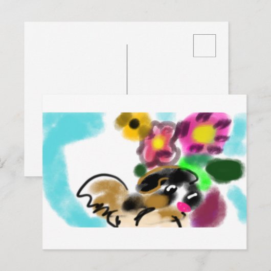 King charles spaniel  postkarte (Vorne/Hinten)