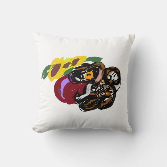 King Charles Spaniel Sonnenblumen  Kissen (Vorderseite)