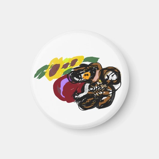 King charles spaniel Sonnenblumen Magnet (Vorne)