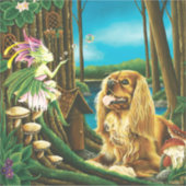 King Charles Spaniel Sprite Fantasy Aufkleber (Vorderseite)