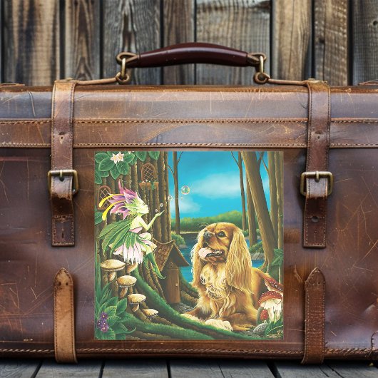 King Charles Spaniel Sprite Fantasy Aufkleber