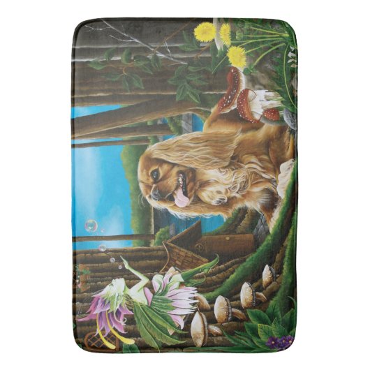 King Charles Spaniel Sprite Fantasy Badematte (Vorderseite Vertikal)