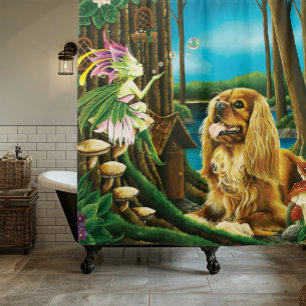 King Charles Spaniel Sprite Fantasy Duschvorhang