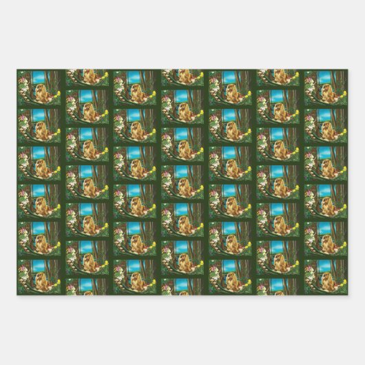 King Charles Spaniel Sprite Fantasy Geschenkpapier Set (Vorderseite 2)