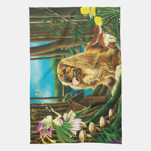 King Charles Spaniel Sprite Fantasy Geschirrtuch (Vertikal)