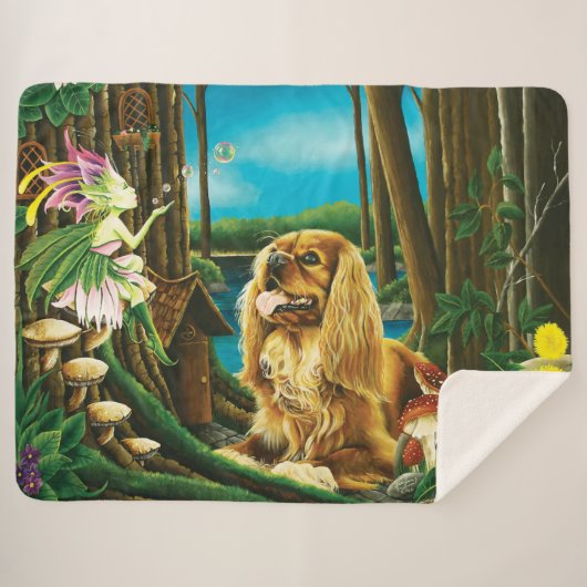 King Charles Spaniel Sprite Fantasy Sherpadecke (Vorderseite (Horizontal))