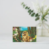 King Charles Spaniel Sprite Fantasy Visitenkarte (Stehend Vorderseite)