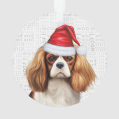 King Charles Spaniel with Name and Foto Christmas Ornament (Rückseite)
