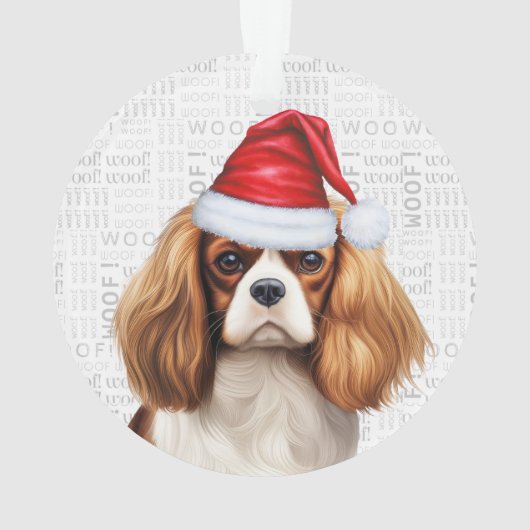 King Charles Spaniel with Name and Foto Christmas Ornament (Rückseite)