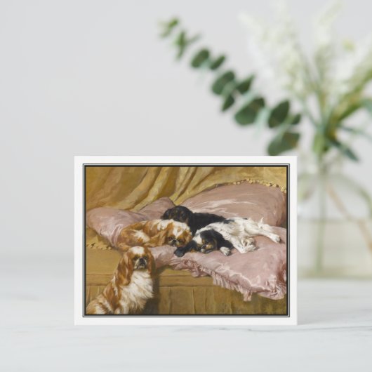 King Charles Spaniels von Arthur Wardle Postkarte (Stehend Vorderseite)