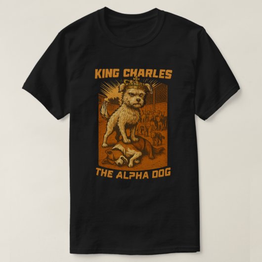King Charles The Alpha Dog T-Shirt Newlu Hund Köni (Design vorne)