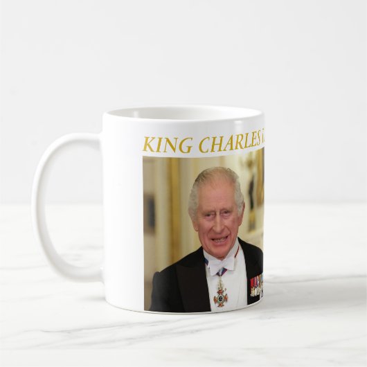 King Charles Third und Queen Camilla Kaffeetasse (Links)