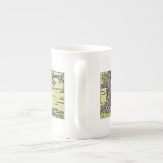 King Charles und ein Baum Porzellantasse (Rückseite)