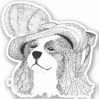 King Charles und Extravagant Hat Aufkleber