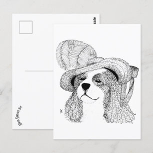 King Charles und Extravagant Hat Postkarte