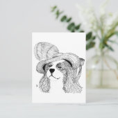 King Charles und Extravagant Hat Postkarte (Stehend Vorderseite)