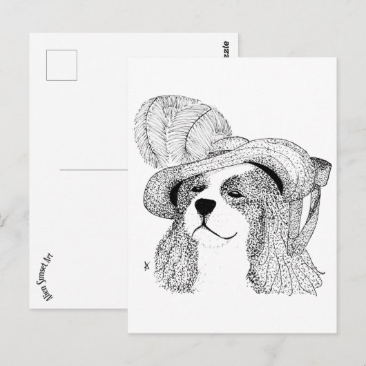 King Charles und Extravagant Hat Postkarte (Vorne/Hinten)