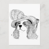 King Charles und Extravagant Hat Postkarte (Vorderseite)